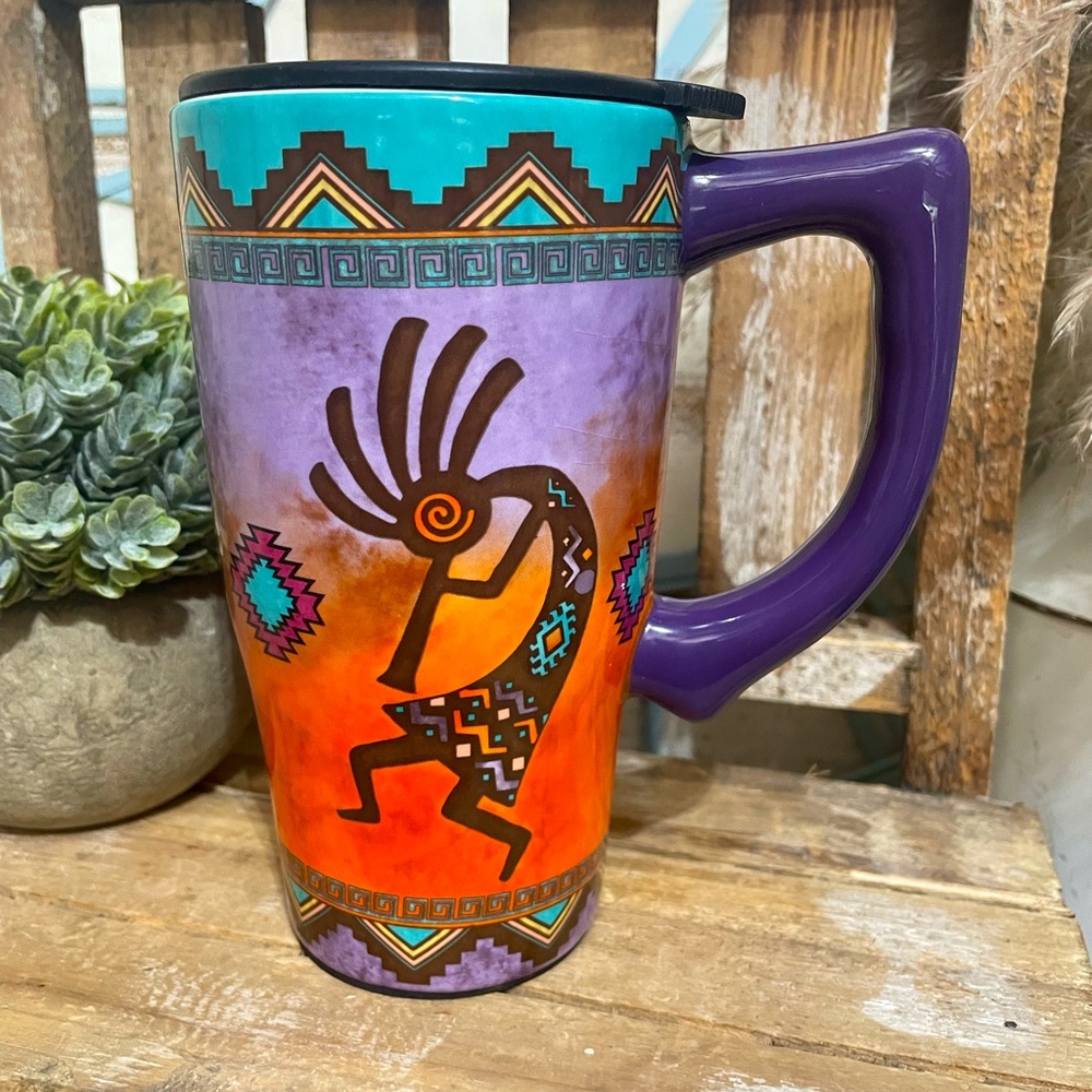 Spoontiques Southwest Kokopelli  Travel Mug, 18oz. Retail $47 NEW